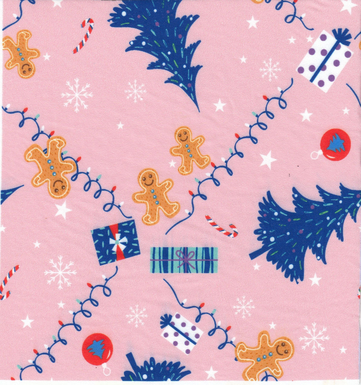 Gingerbread Christmas Rib Knit Print