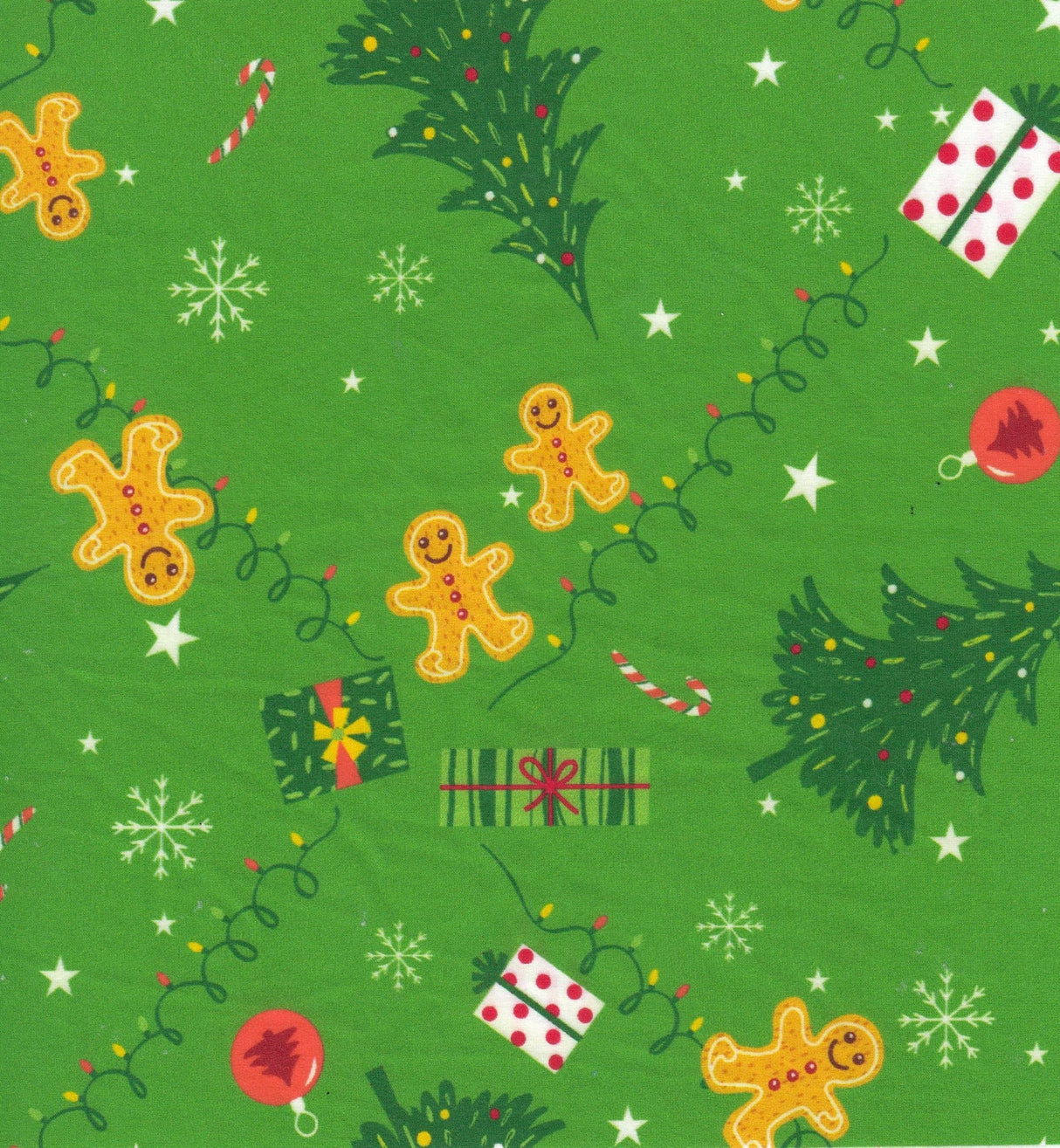 Gingerbread Christmas Rib Knit Print