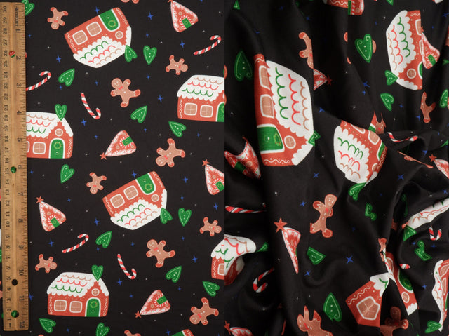Christmas DTY Brushed Knit Cookie House Print