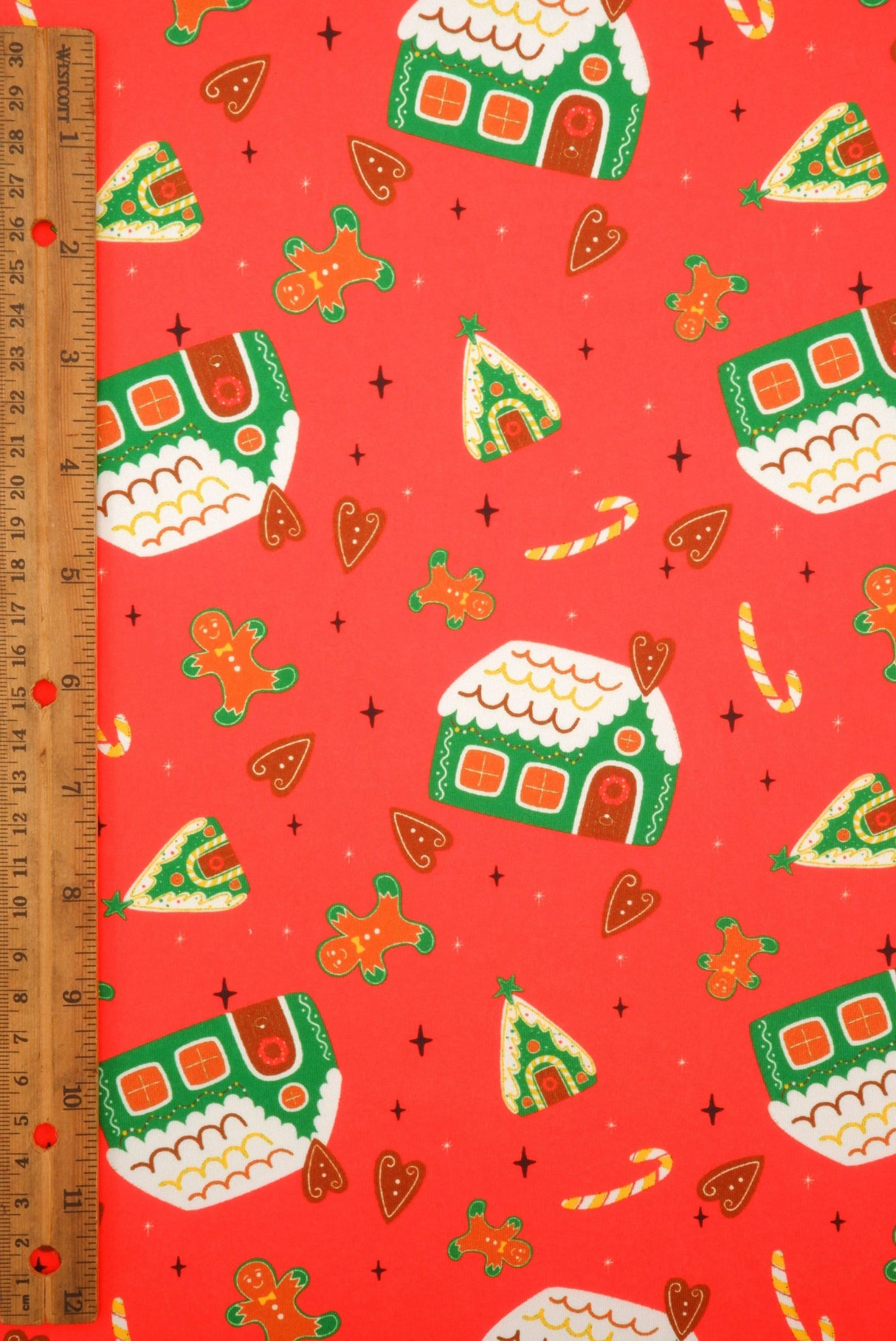 Christmas DTY Brushed Knit Cookie House Print