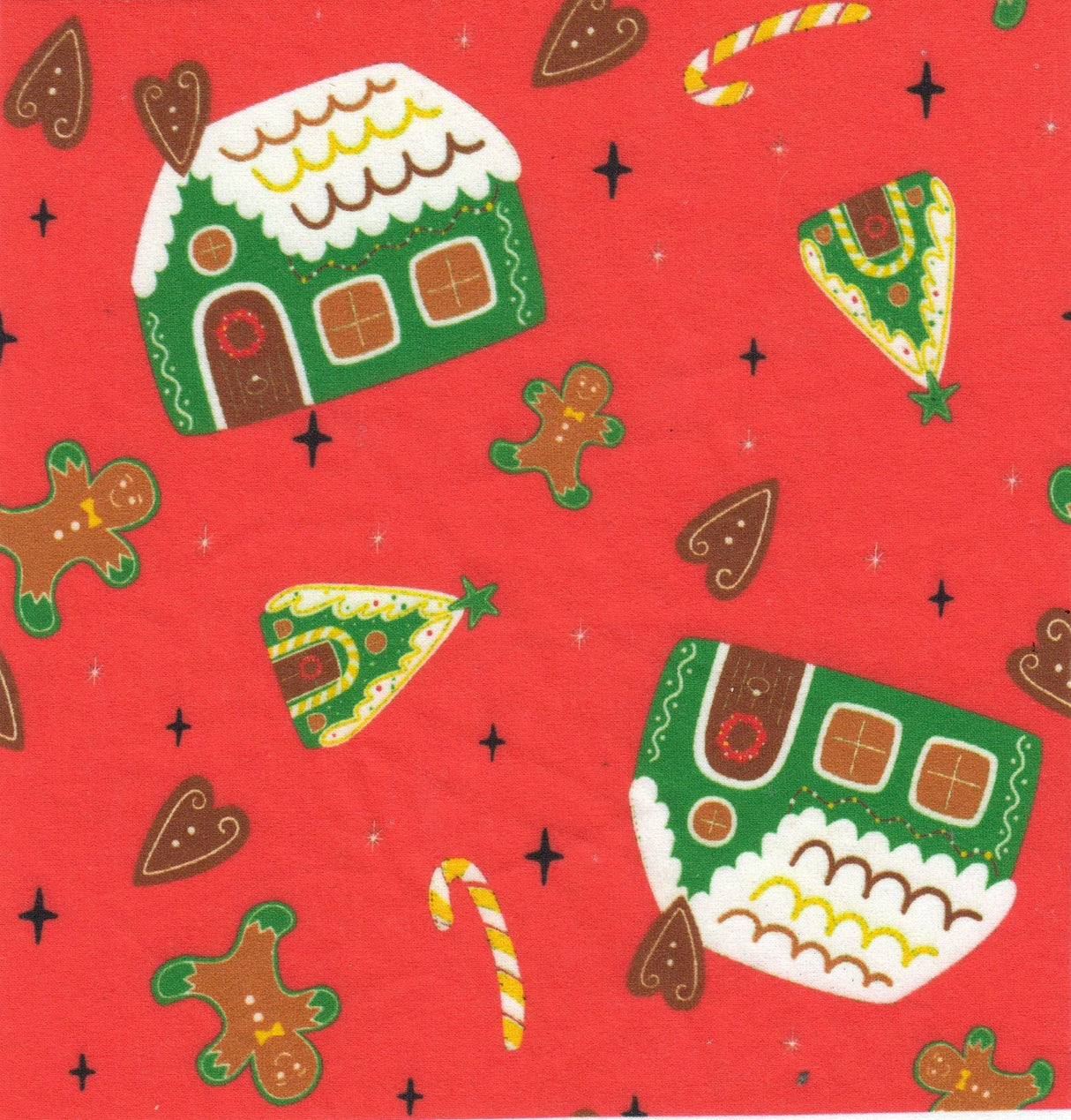 Christmas DTY Brushed Knit Cookie House Print