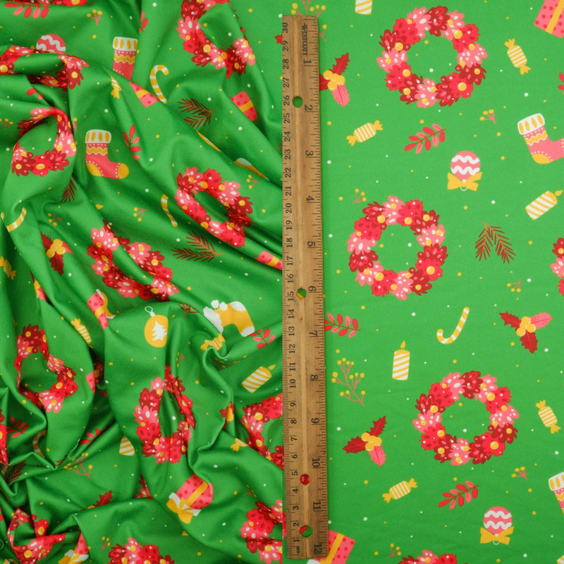 Christmas Wreath DTY Brushed Knit Fabric