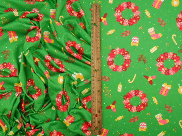 Christmas Wreath DTY Brushed Knit Fabric