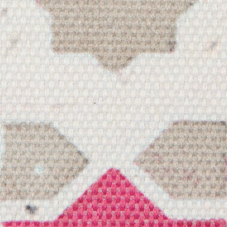 Pink/Beige Geometric Floral Outdoor Canvas