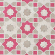 Pink/Beige Geometric Floral Outdoor Canvas