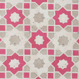 Pink/Beige Geometric Floral Outdoor Canvas