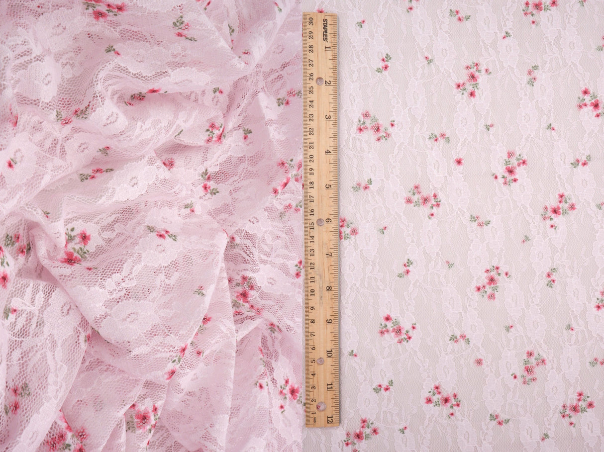 Printed Lace Ditsy Floral Stretch