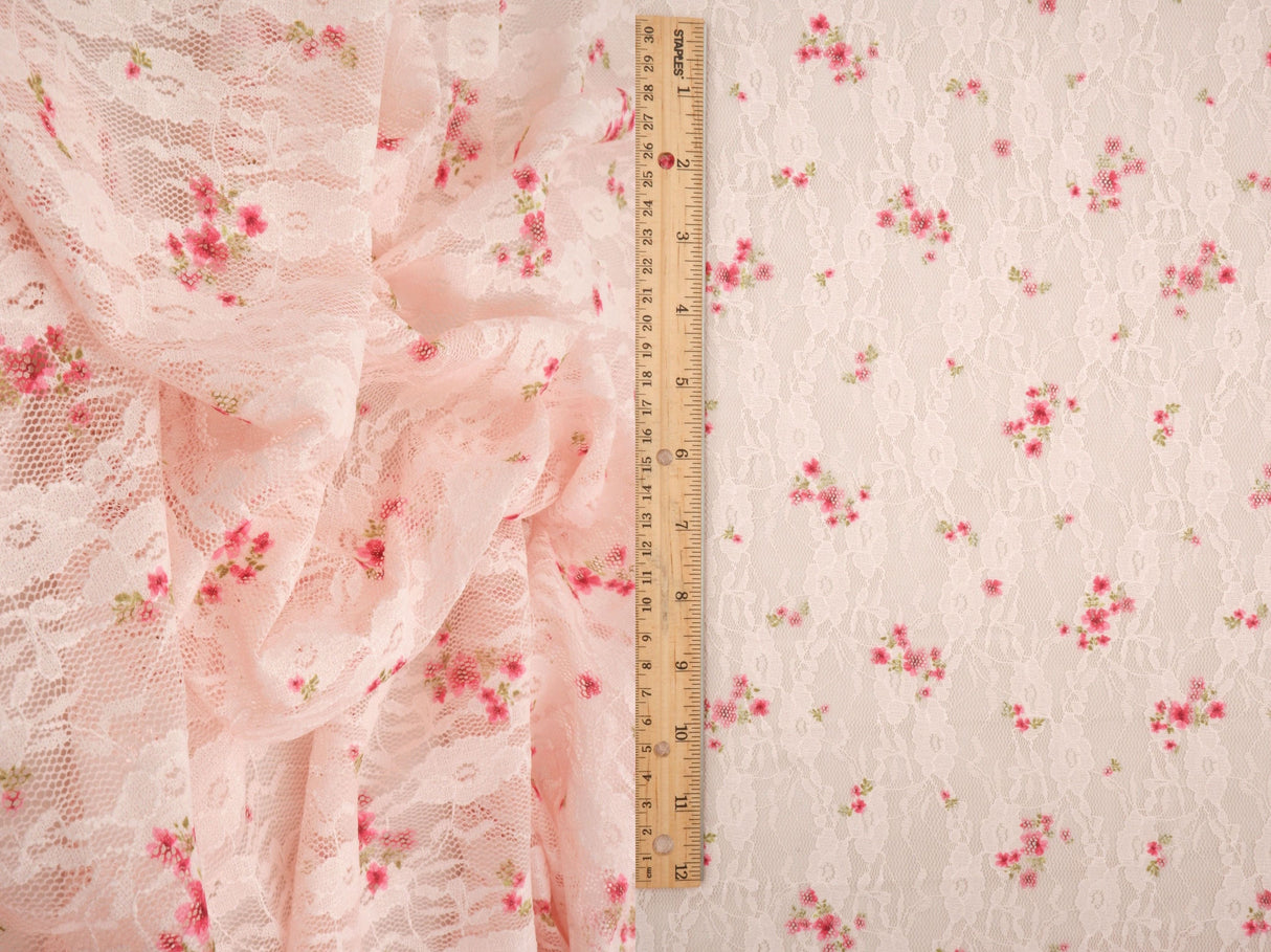 Printed Lace Ditsy Floral Stretch
