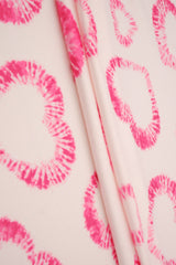 Heart Print DTY Brushed Knit Fabric