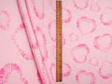 Heart Print DTY Brushed Knit Fabric