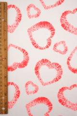 Heart Print DTY Brushed Knit Fabric