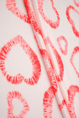 Heart Print DTY Brushed Knit Fabric
