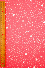 Heart Print DTY Brushed Knit Fabric