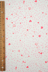 Heart Print DTY Brushed Knit Fabric