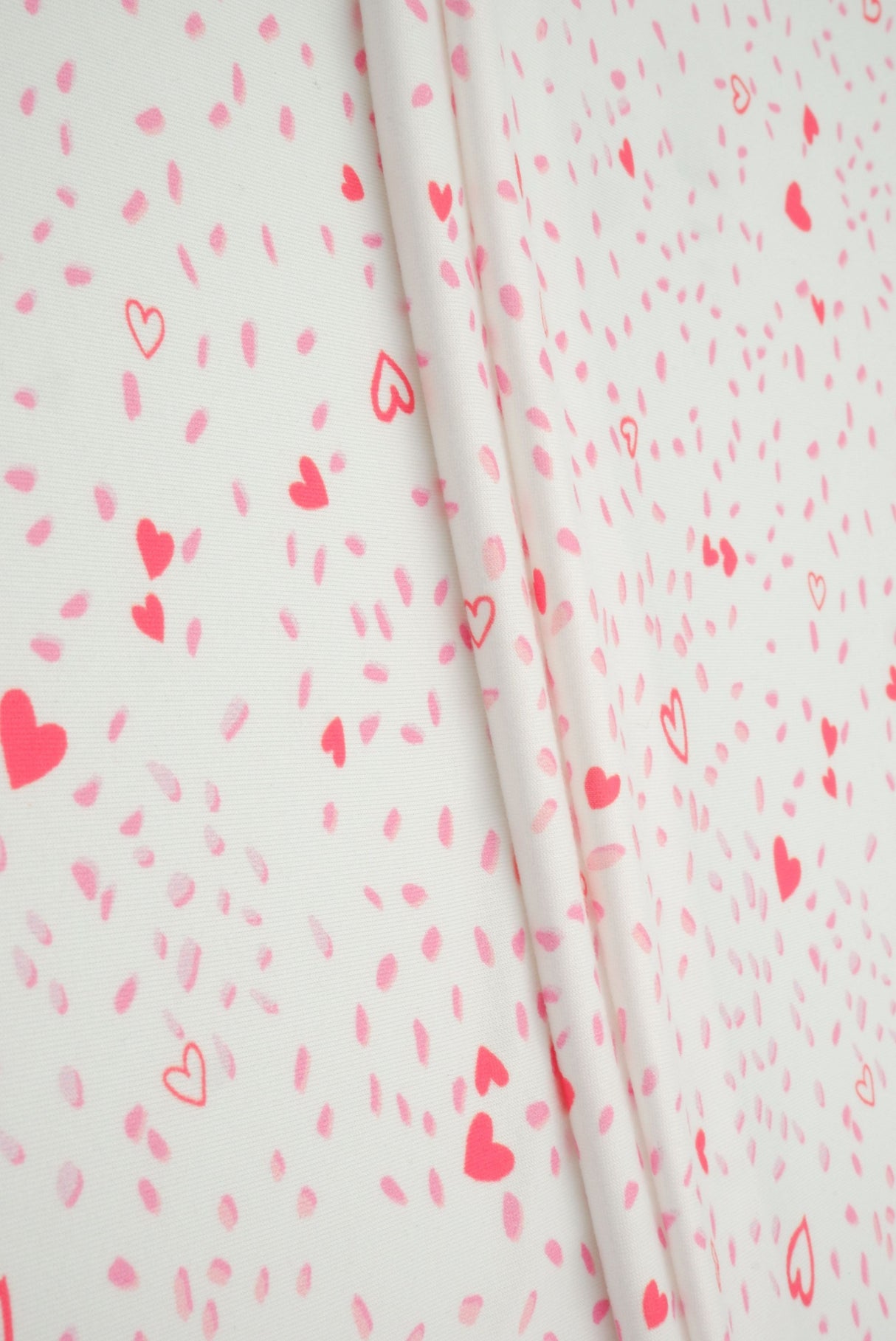 Heart Print DTY Brushed Knit Fabric