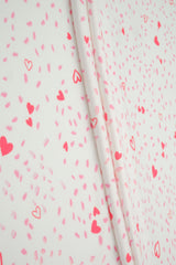 Heart Print DTY Brushed Knit Fabric