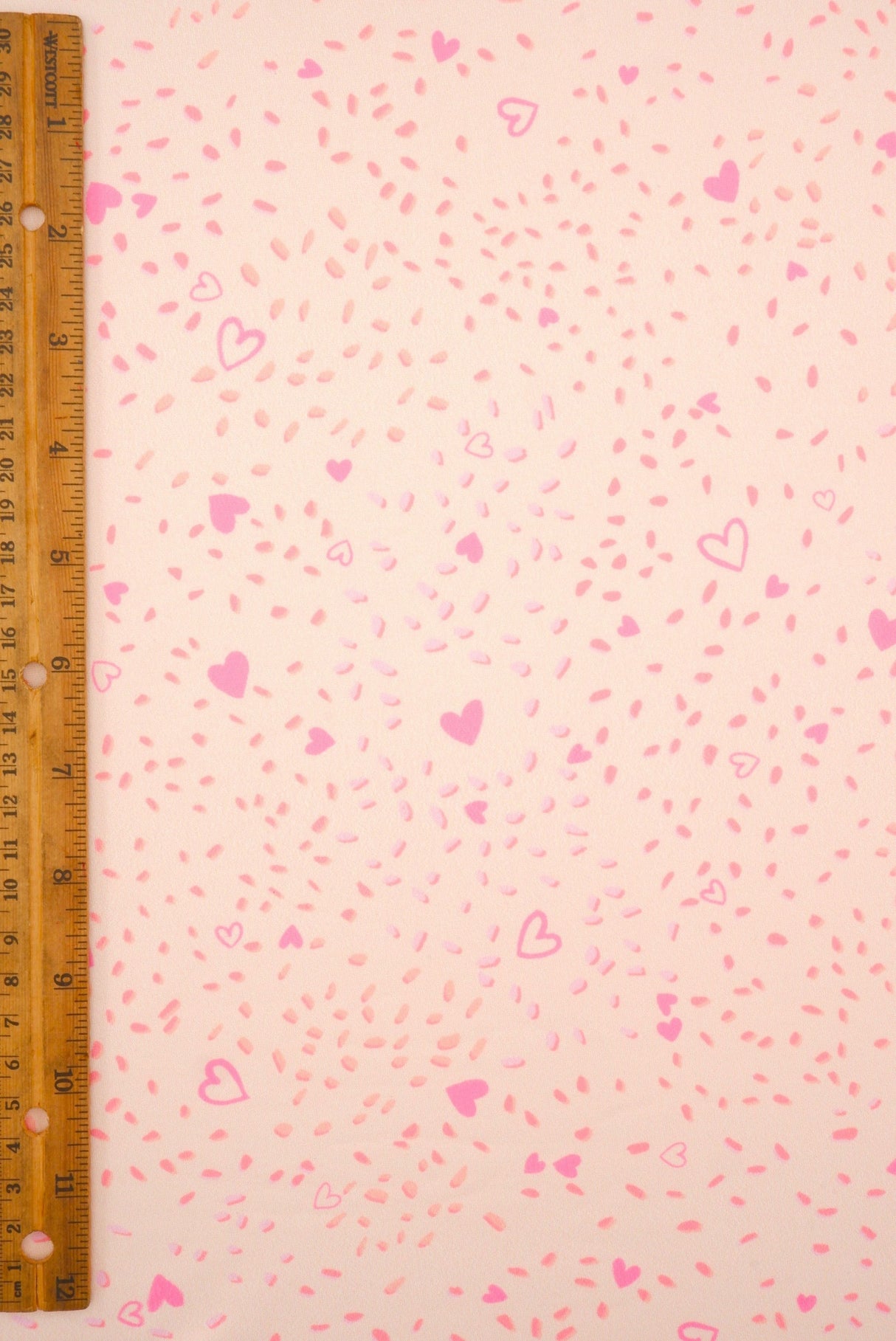 Heart Print DTY Brushed Knit Fabric