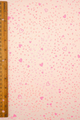 Heart Print DTY Brushed Knit Fabric