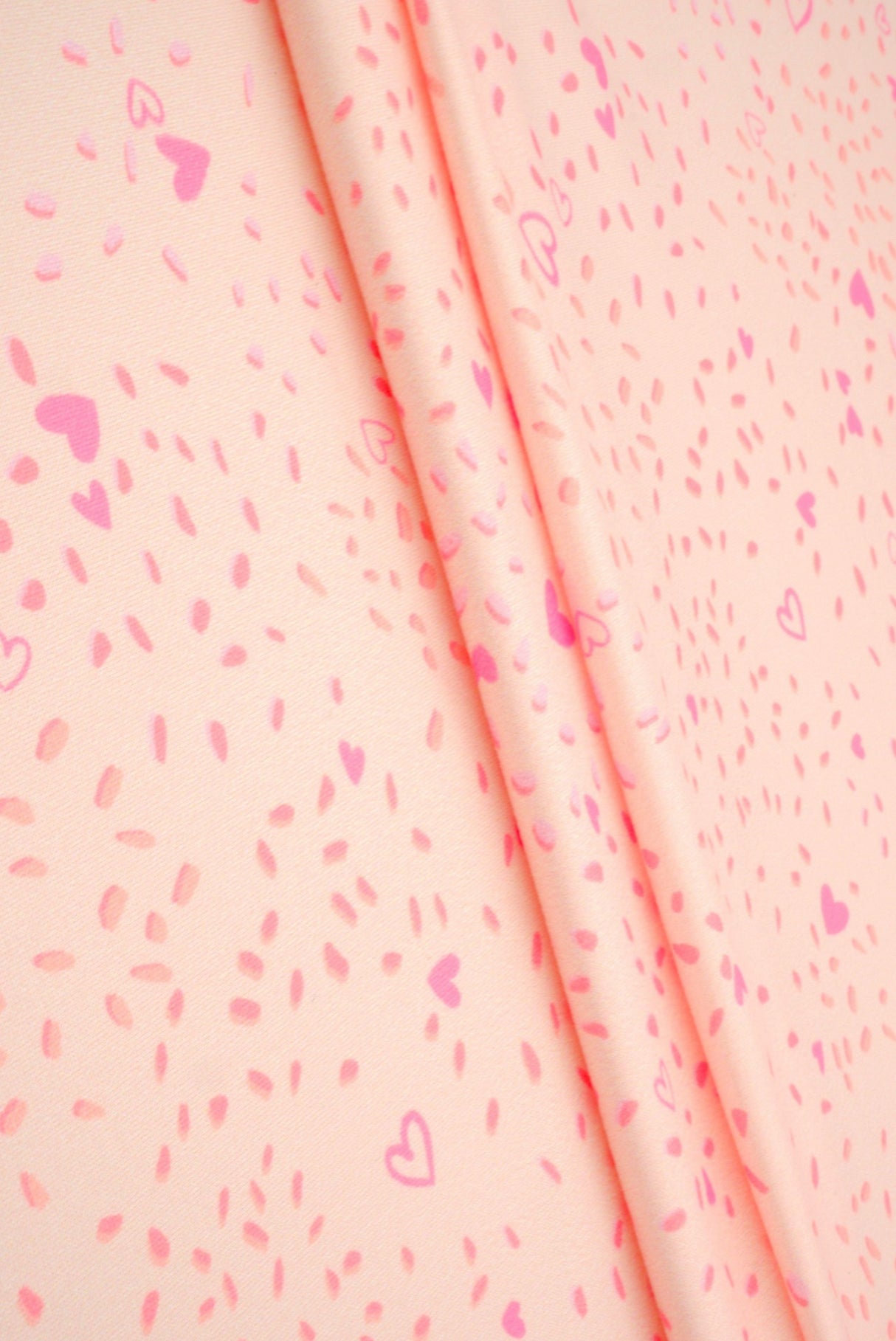 Heart Print DTY Brushed Knit Fabric