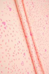 Heart Print DTY Brushed Knit Fabric