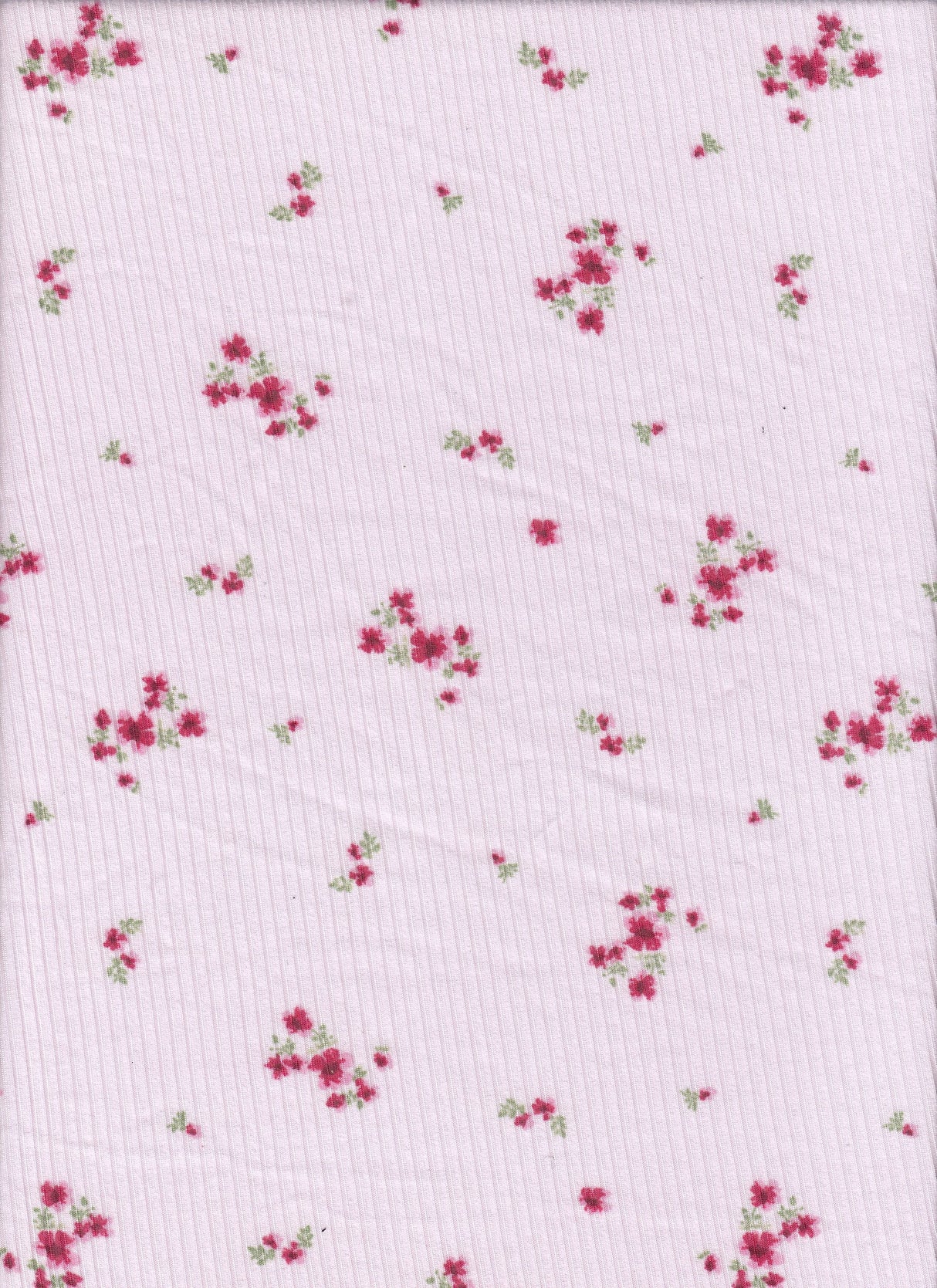 Ditsy Floral Rib Knit Polyester Spandex