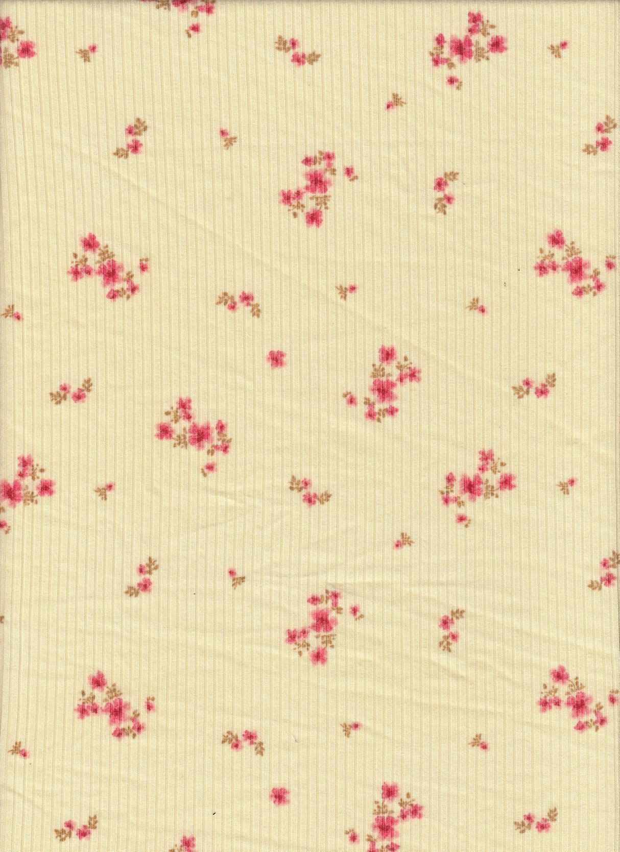 Ditsy Floral 4x2 Yummy Rib Knit Fabric 58/60" Wide