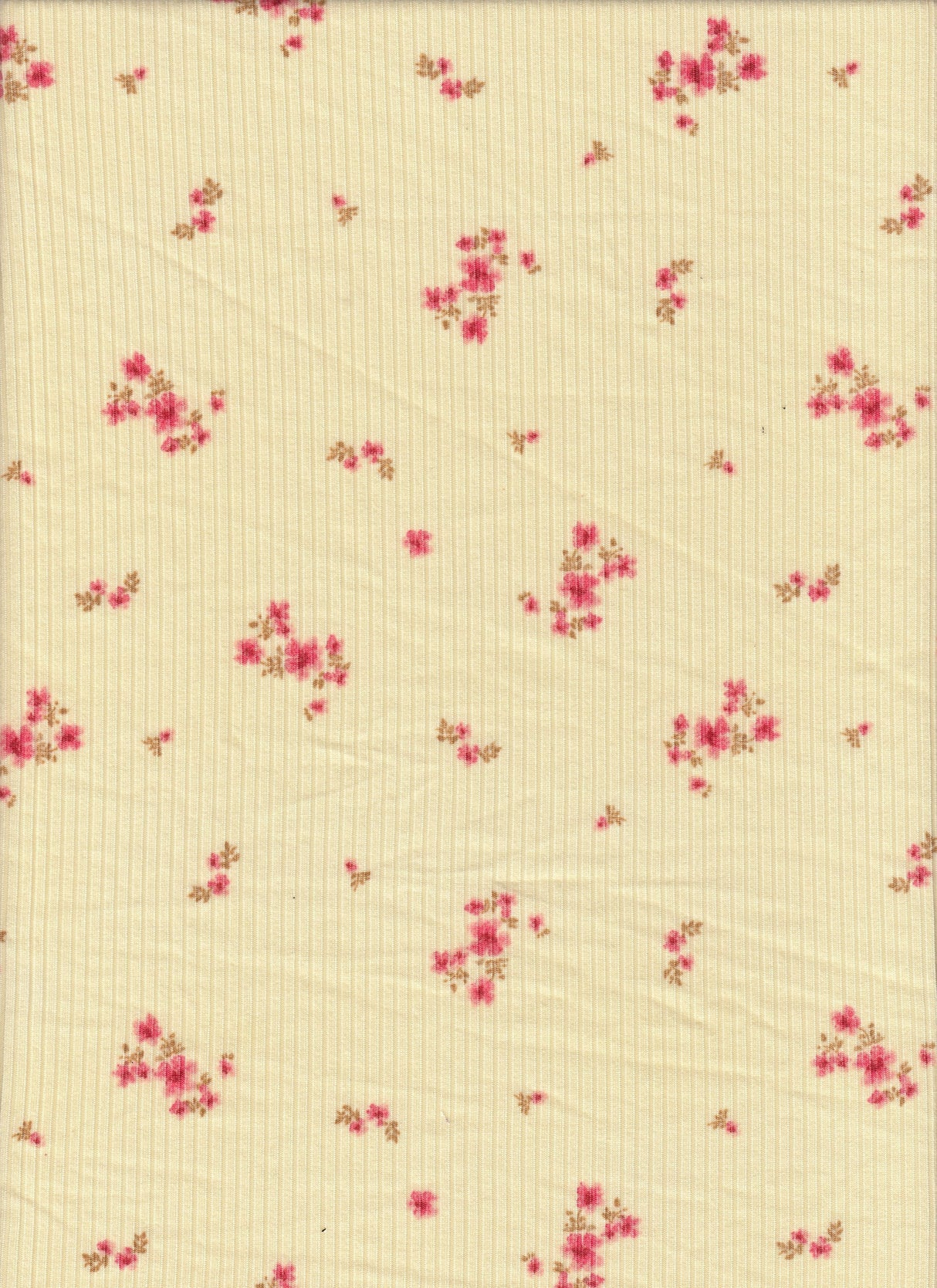 Ditsy Floral Rib Knit Polyester Spandex