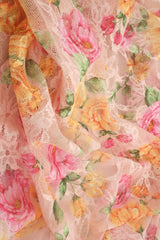 Floral Printed Lace Peach