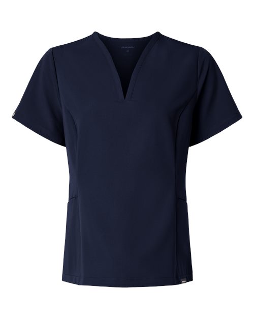 Jaanuu Women's Calix Fit & Flare Scrub V-Neck Top