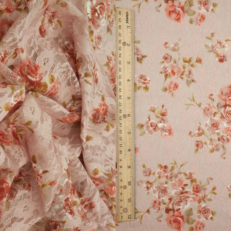 Floral Printed Lace Blue