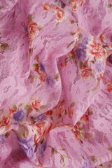 Floral Printed Lace Blue