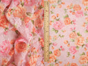 Floral Printed Lace Peach
