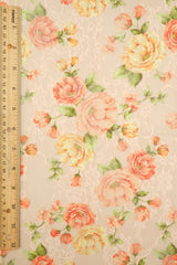 Floral Printed Lace Peach