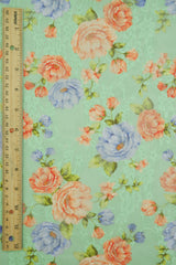 Floral Printed Lace Peach