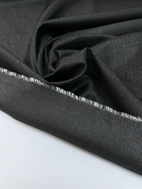 Wool Jacquard Fabric Black
