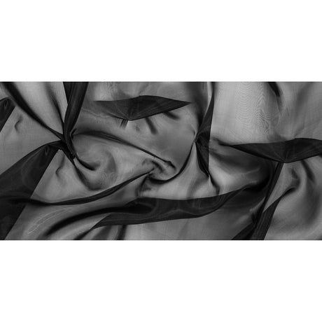 Stiff Polyester Organdy - Black - Rhiannon Collection