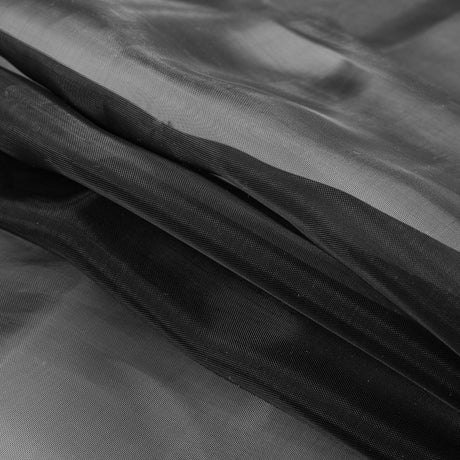 Stiff Polyester Organdy - Black - Rhiannon Collection