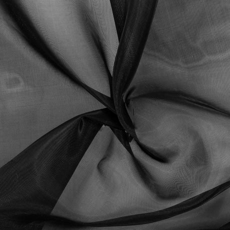Stiff Polyester Organdy - Black - Rhiannon Collection