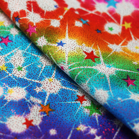 Pretty Cosmos Nylon Spandex Fabric - Galaxy Star Print, Black/White Multi, 58/60" Width (1 Yard)