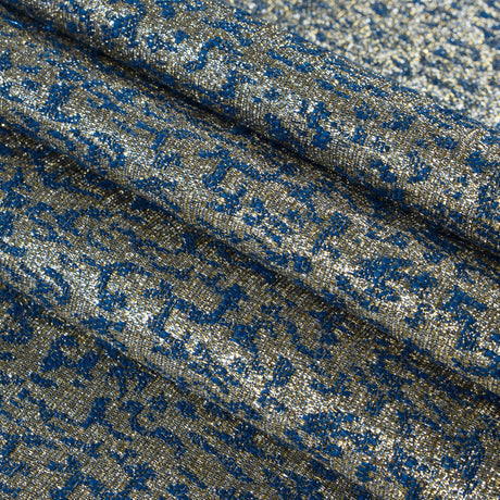 Metallic Gold and Blue Abstract Jacquard