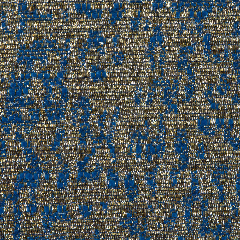 Metallic Gold and Blue Abstract Jacquard