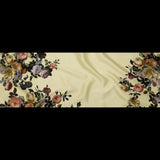 Tender Yellow and Black Forest Digitally Printed Flowers on a Premium Mikado/Twill