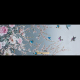 Roses, Hummingbirds and Butterflies Digitally Printed on a Lily Pad Premium Mikado/Twill