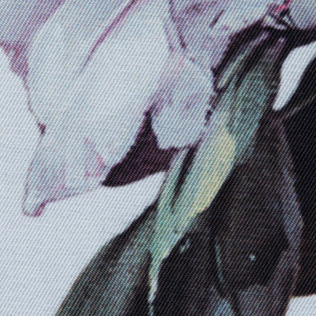 White and Evening Haze Digitally Printed Flowers on a Premium Mikado/Twill