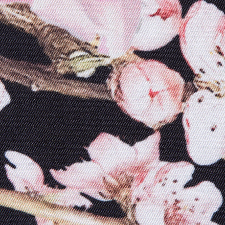 Roses, Hummingbirds and Butterflies Digitally Printed on a Black Premium Mikado/Twill