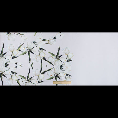 Rosewater and Whisper White Digitally Printed Flowers on a Premium Mikado/Twill