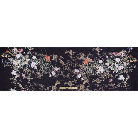 Floral Digitally Printed Butterfly Jacquard with Gold Metallic Embroidery