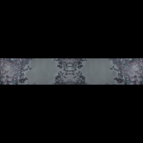 Purple and Silver Floral Printed 3D Organza