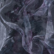 Purple and Silver Floral Printed 3D Organza