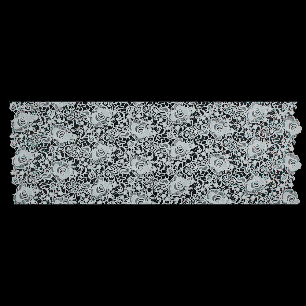 Embroidered Guipure Lace - White Floral